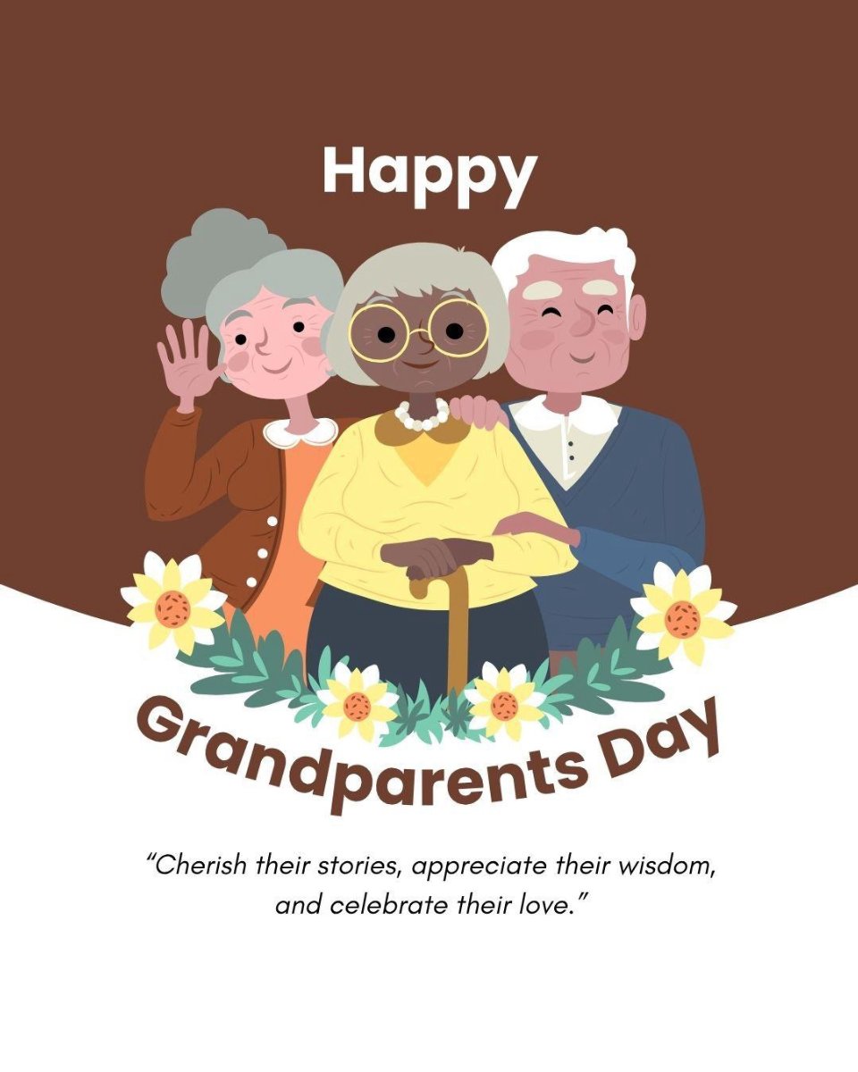 Image shows grandparents with inspirational quote